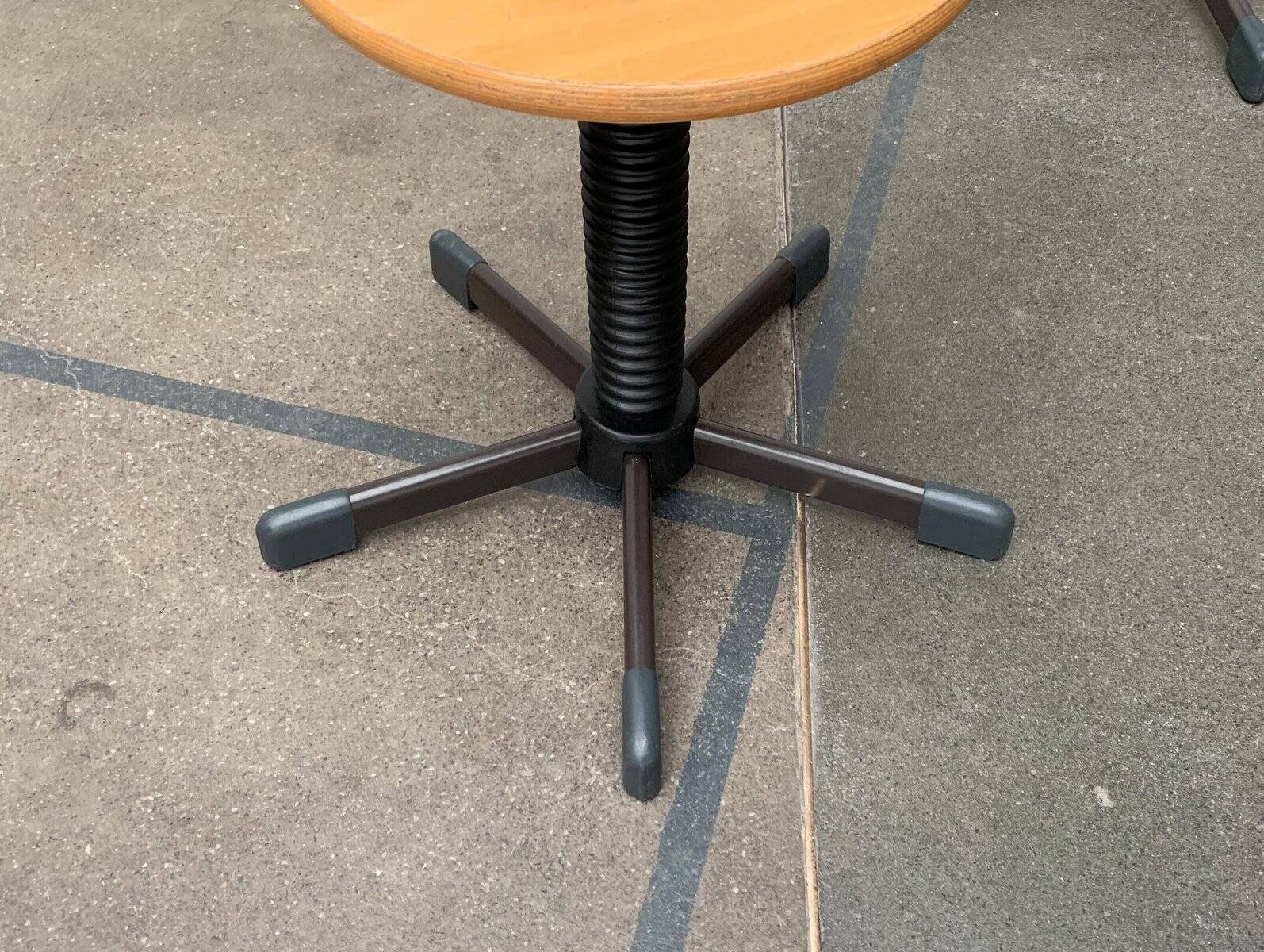 Vintage German industrial workshop stools, set of 3