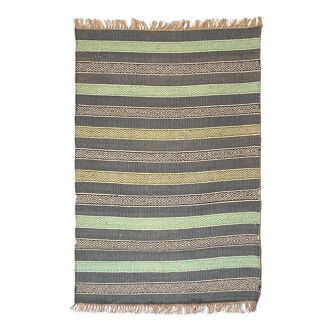 3 x 5 ft. - handmade jute-wool kilim rug. jute carpet