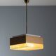 Pendant Light in Glass and Metal, 1970s Czechoslovakia, Vintage Mid-Century Ceiling Lamp Fixture
