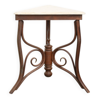 Table d'appoint Thonet avec un plateau en pierre naturelle, début du XXe siècle