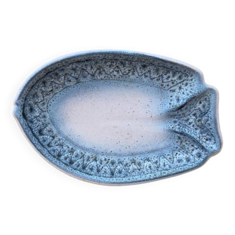 Old vallauris dish by jean austruy fish shape ceramic blue gray #b654