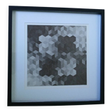 Tableau Vintage Art Optique - Victor Vasarely - Frame 40x40cm