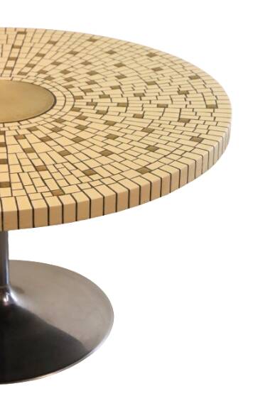 Table ronde mozaiektafel avec tulpvoet 'Schwalingen'
