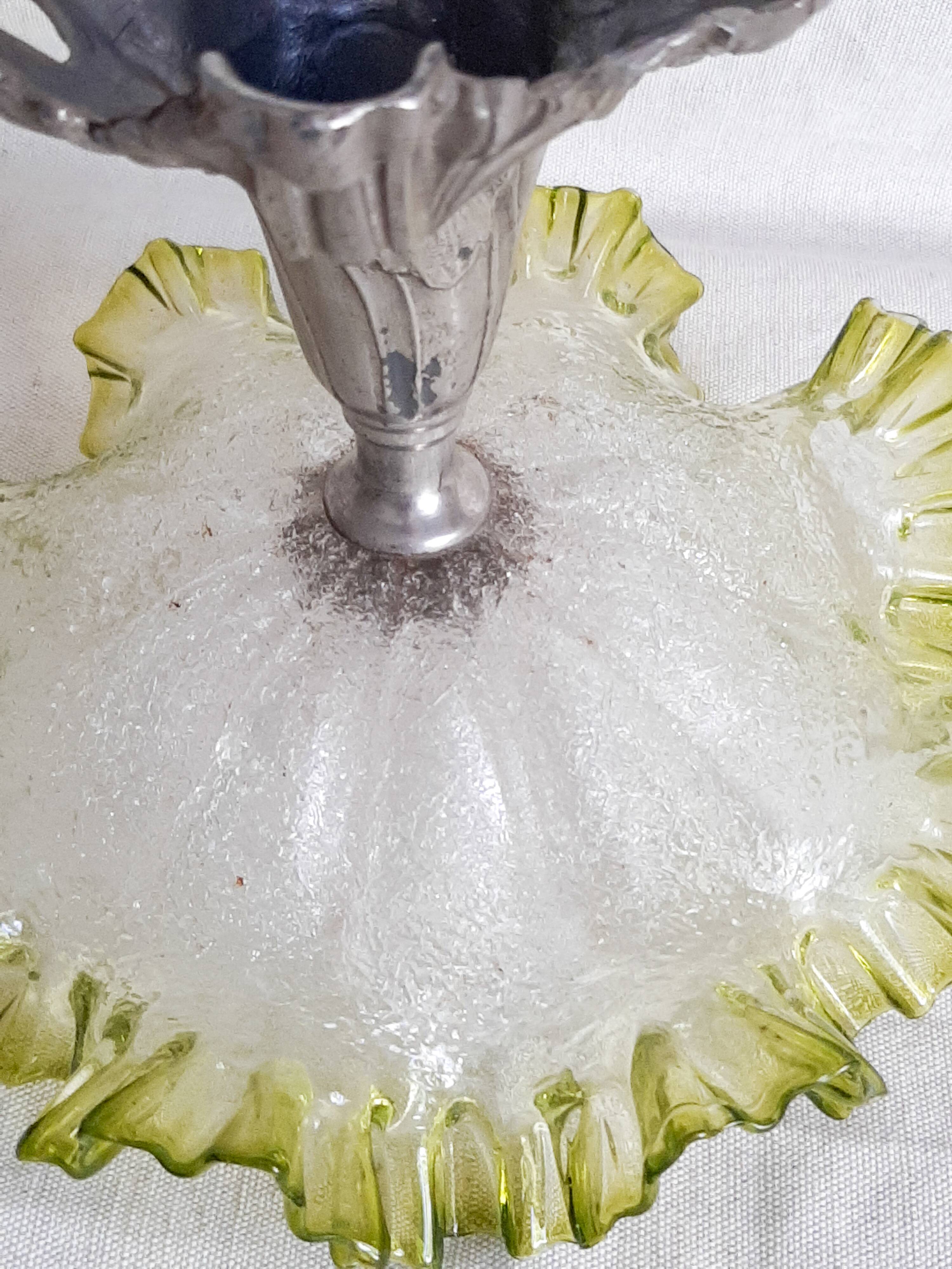 Glass bowl and Art Nouveau regulator
