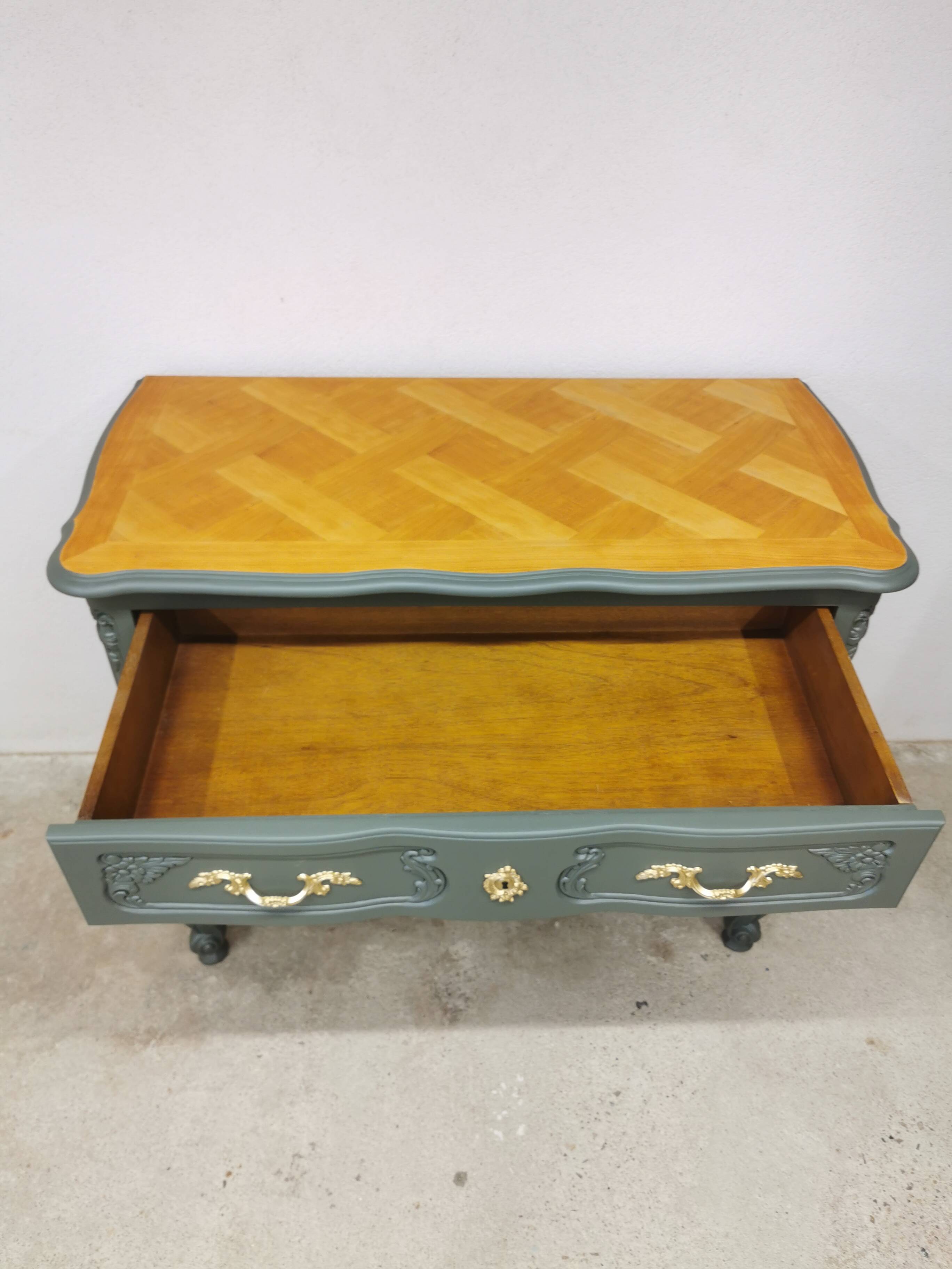 Vintage cherry wood commode refurbished