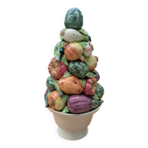 Old Topiary / Ceramic Vegetable Pyramid Barbotine - Vintage