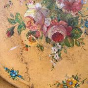 Old and large painted sheet metal tray / late 19th century