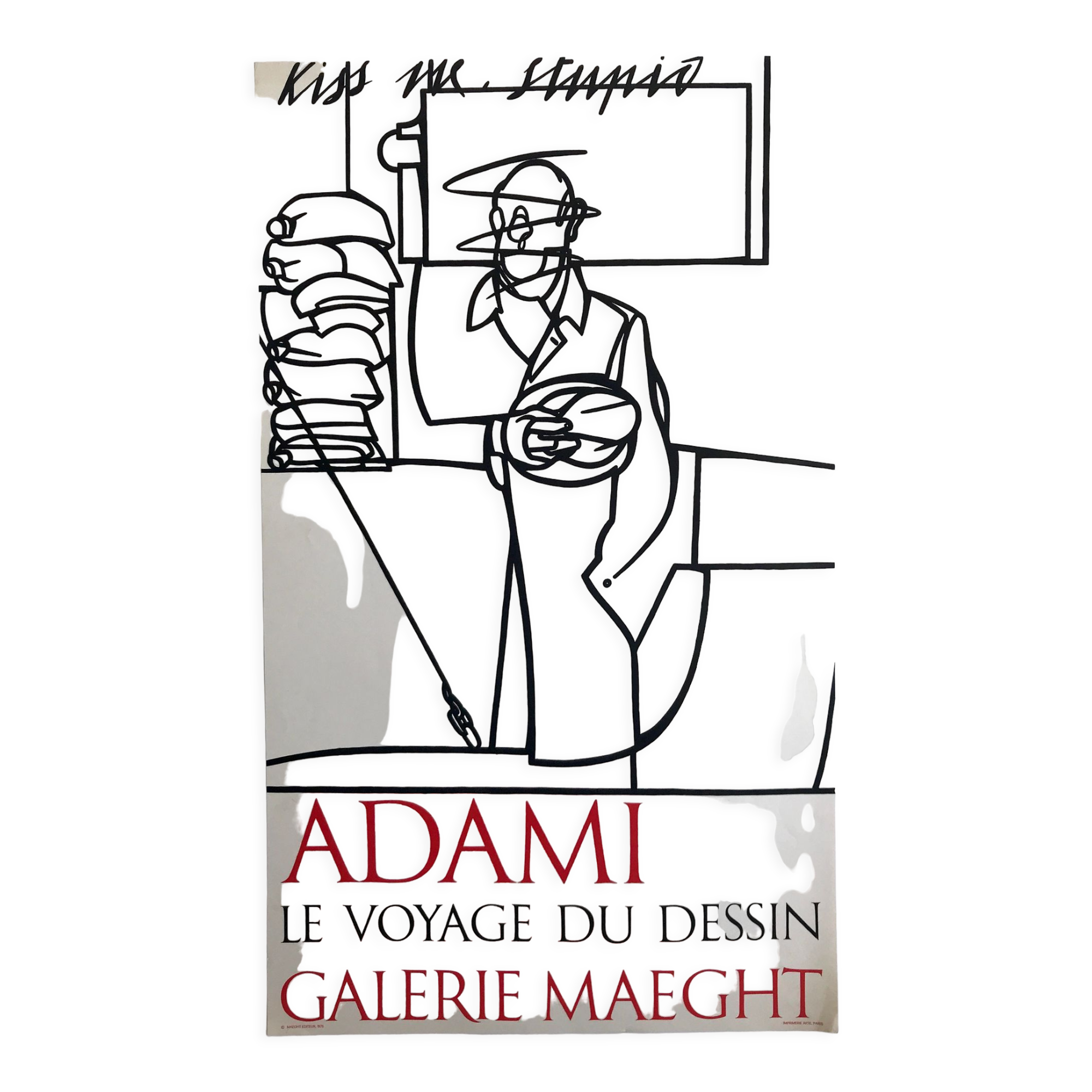 Lithograph poster by Valerio Adami, Galerie Maeght, 1975
