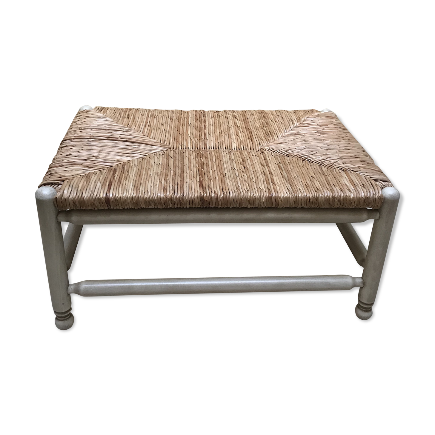 Painted wood and rattan provencal seat