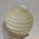 Set Of 3 Art Deco Semi Flush Ceiling Lights | 1940s Beige Hand Blown Glass