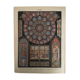 Lithograph engraving on stained glass windows (Notre Dame de Paris) from 1897