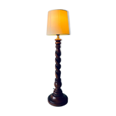 Turned wood lamp