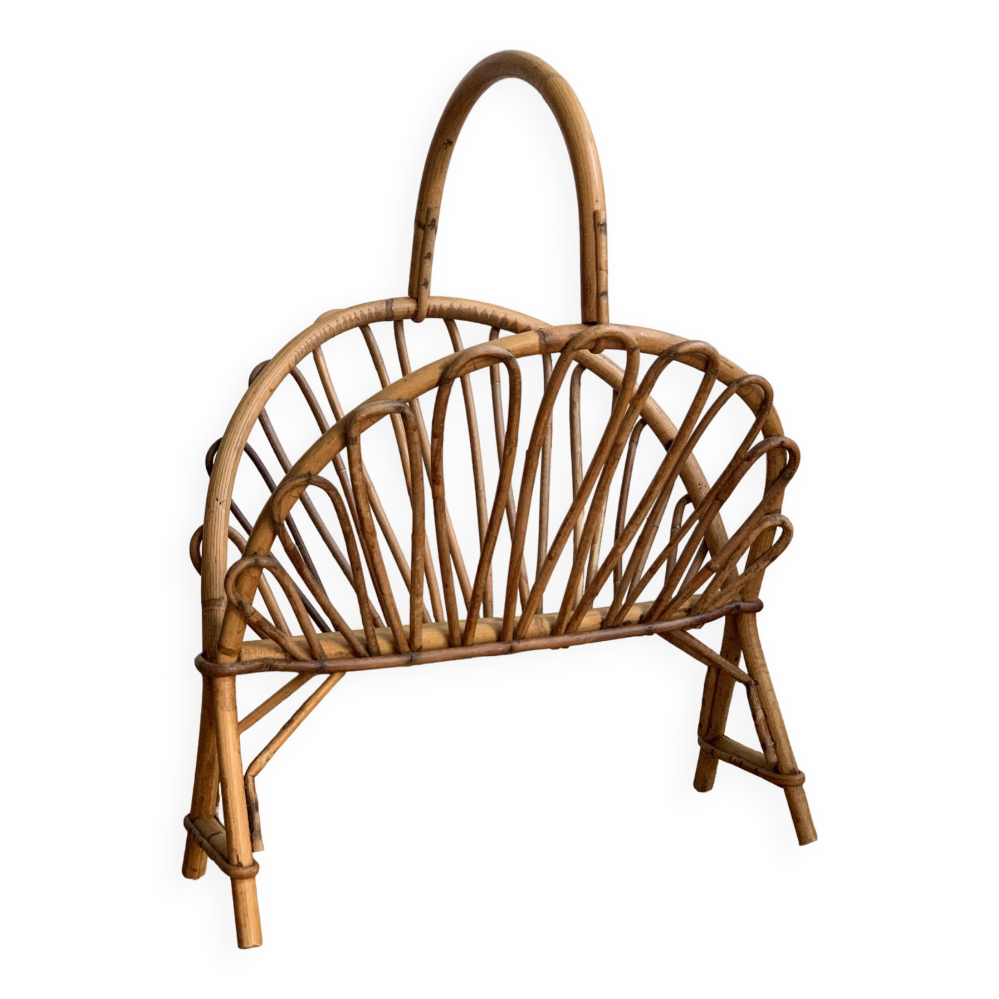 Rattan magazine holder