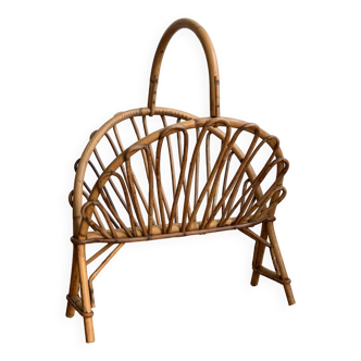 Rattan magazine holder