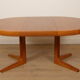 Vintage round dining table | extendable | teak | 120 cm - 220 cm