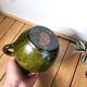 Vintage artisanal flowery ceramic pitcher vase