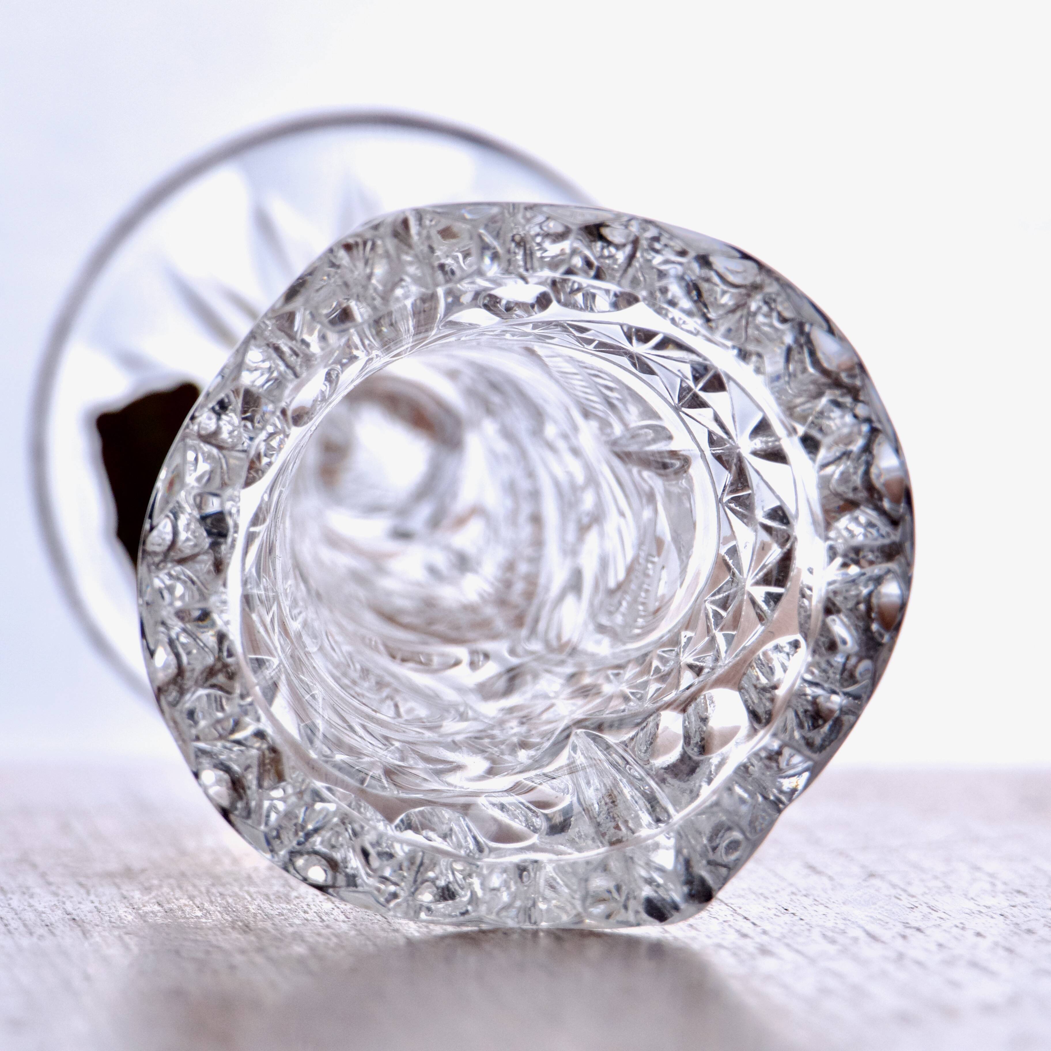 Hofbauer "The Byrdes" Crystal Elongated Vase with Birds