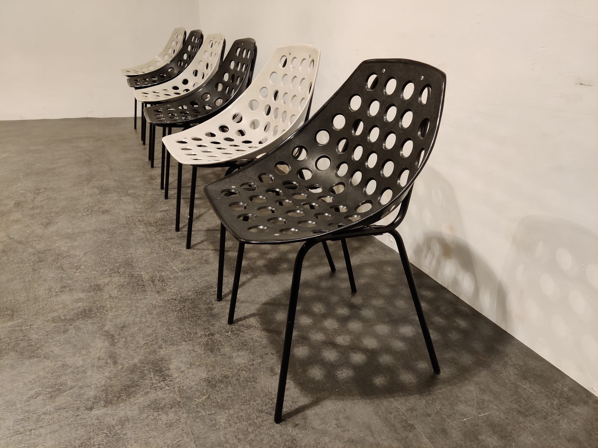 Vintage coquillage chairs by Pierre Guariche for Meurop, 1960
