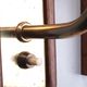 Set Wall lamps Danish teak with brass and glass.