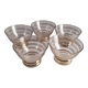 Set of 5 1950s champagne glasses with gold trim