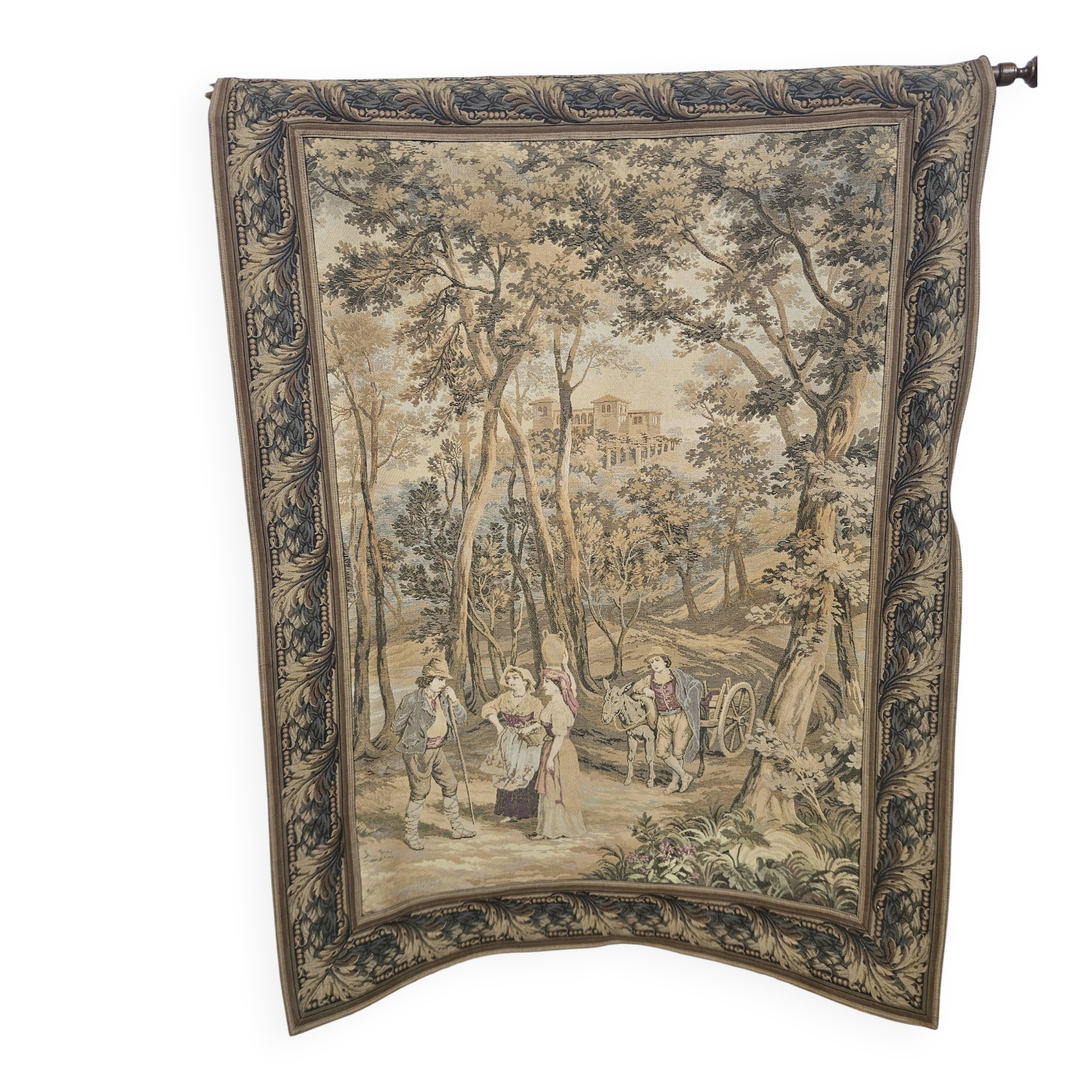 Tapestry with an idyllic forest scene