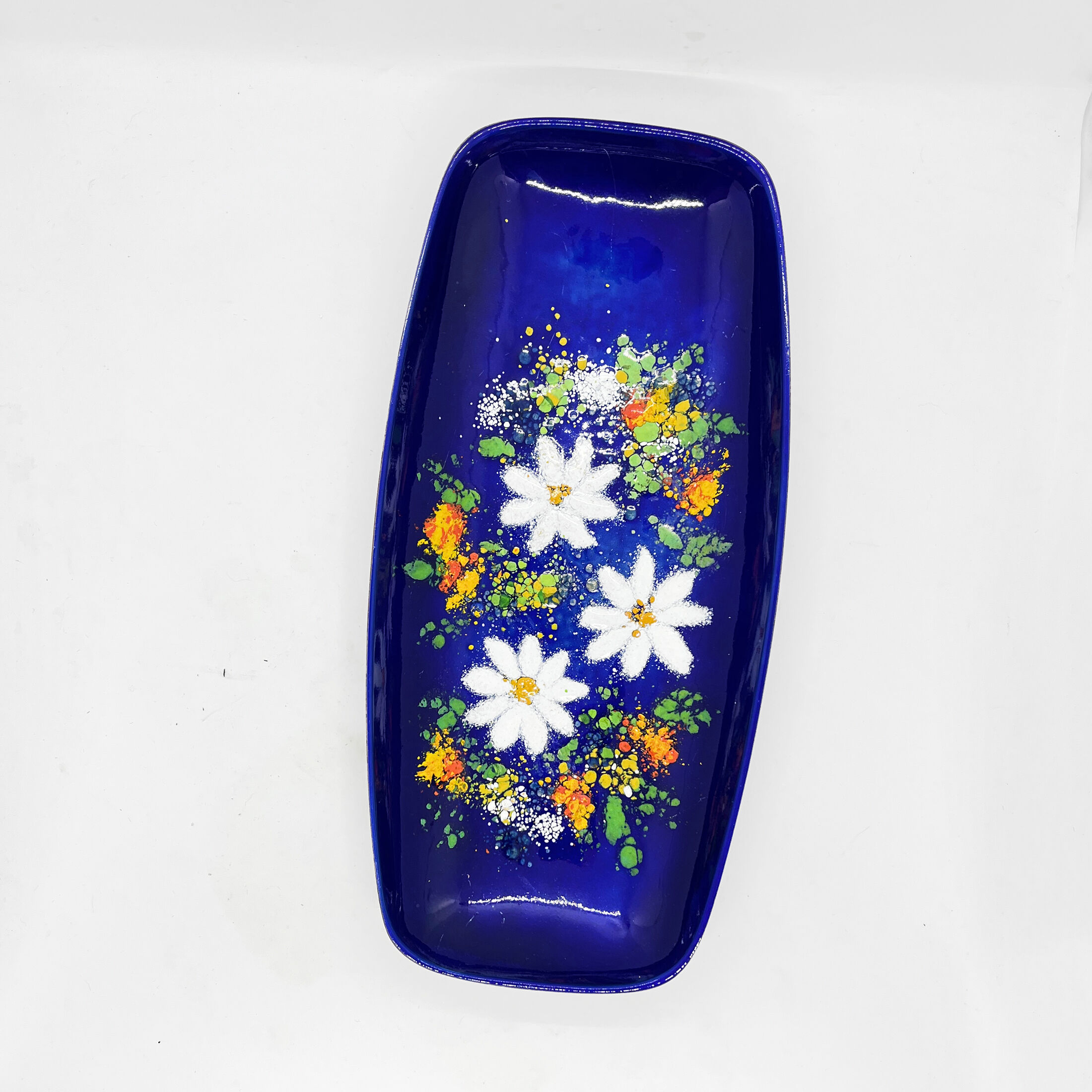 Enameled platter, copper bowl, Germany, 1960s