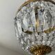Lustre Montgolfière à pampilles de cristal et laiton