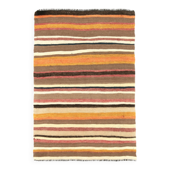 Tapis Kilim anatolien multicolore de petite taille (2x3), 66x95