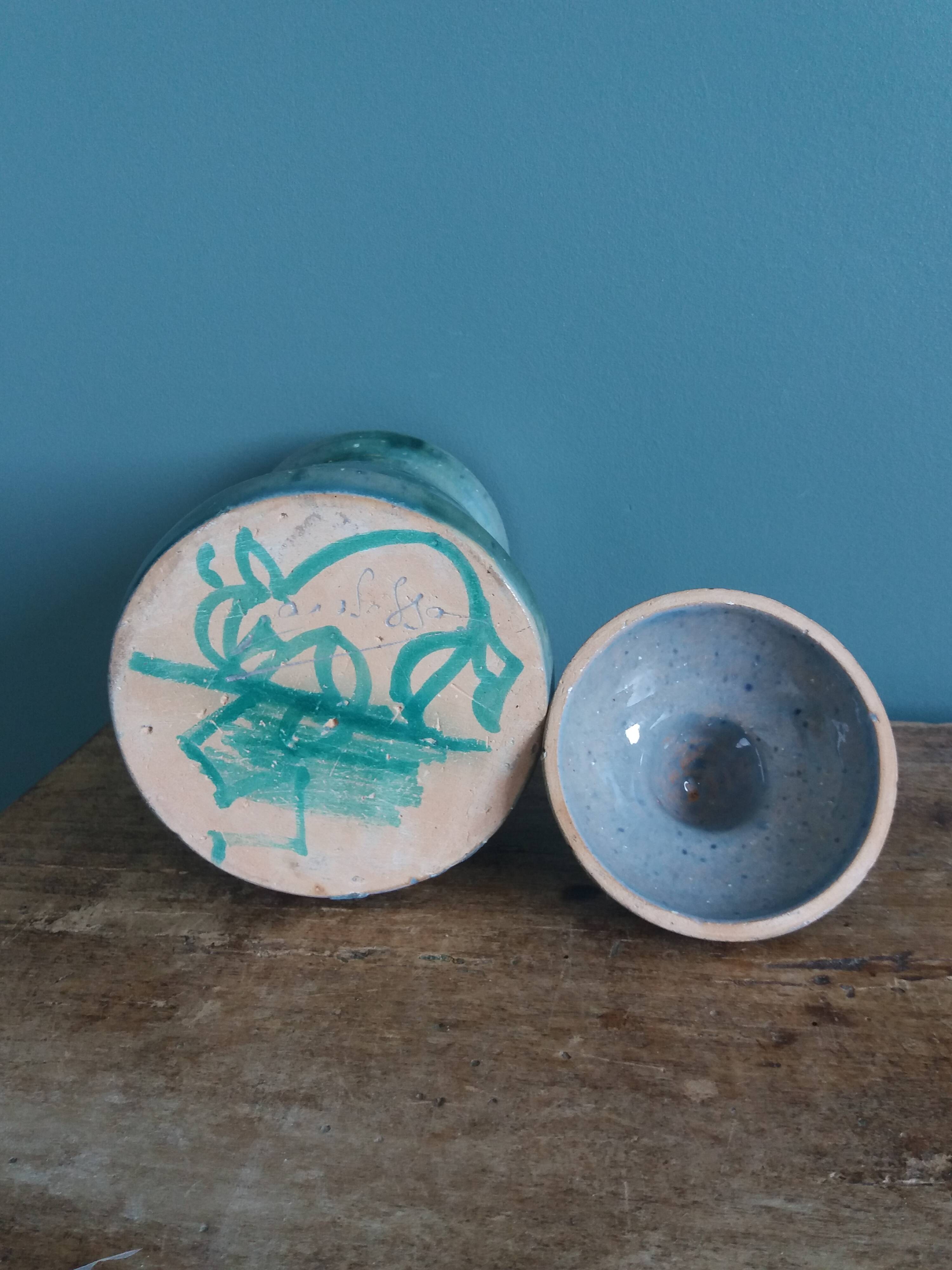 Pot couvert bonbonnière céramique signée