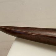 Centerpiece, canoe, wood art, jean gillon, jacaranda, vintage 70