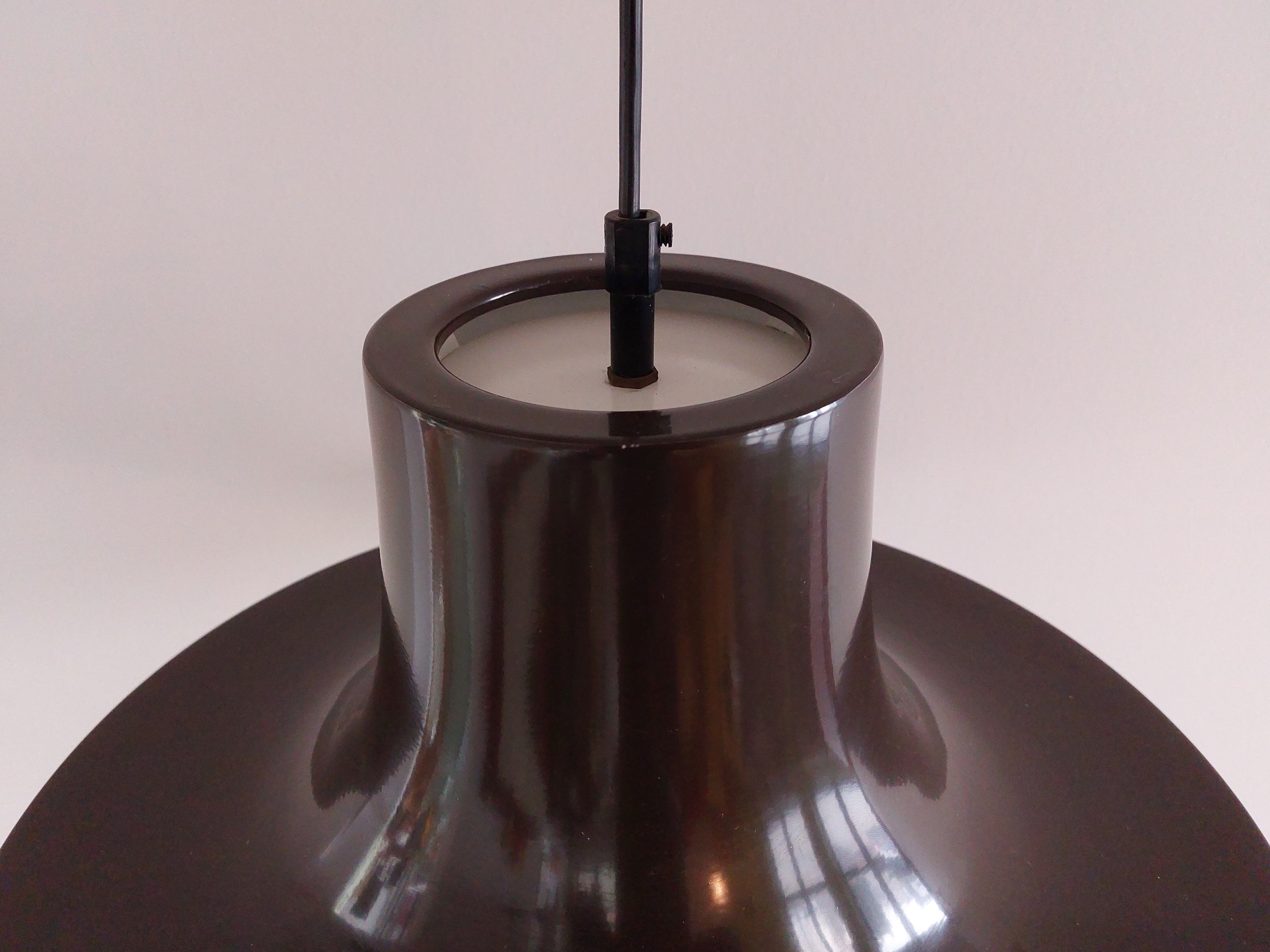 Brown metal pendant lamp with perspex diffuser for ab fagerhult, sweden