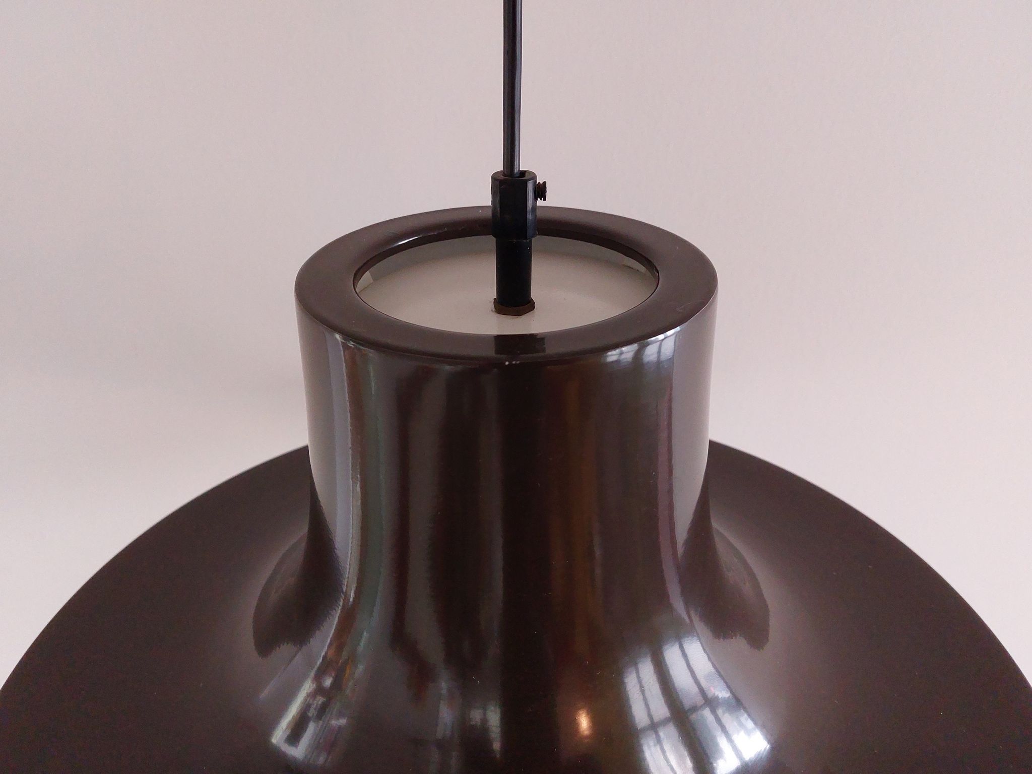 Brown metal pendant lamp with perspex diffuser for ab fagerhult, sweden