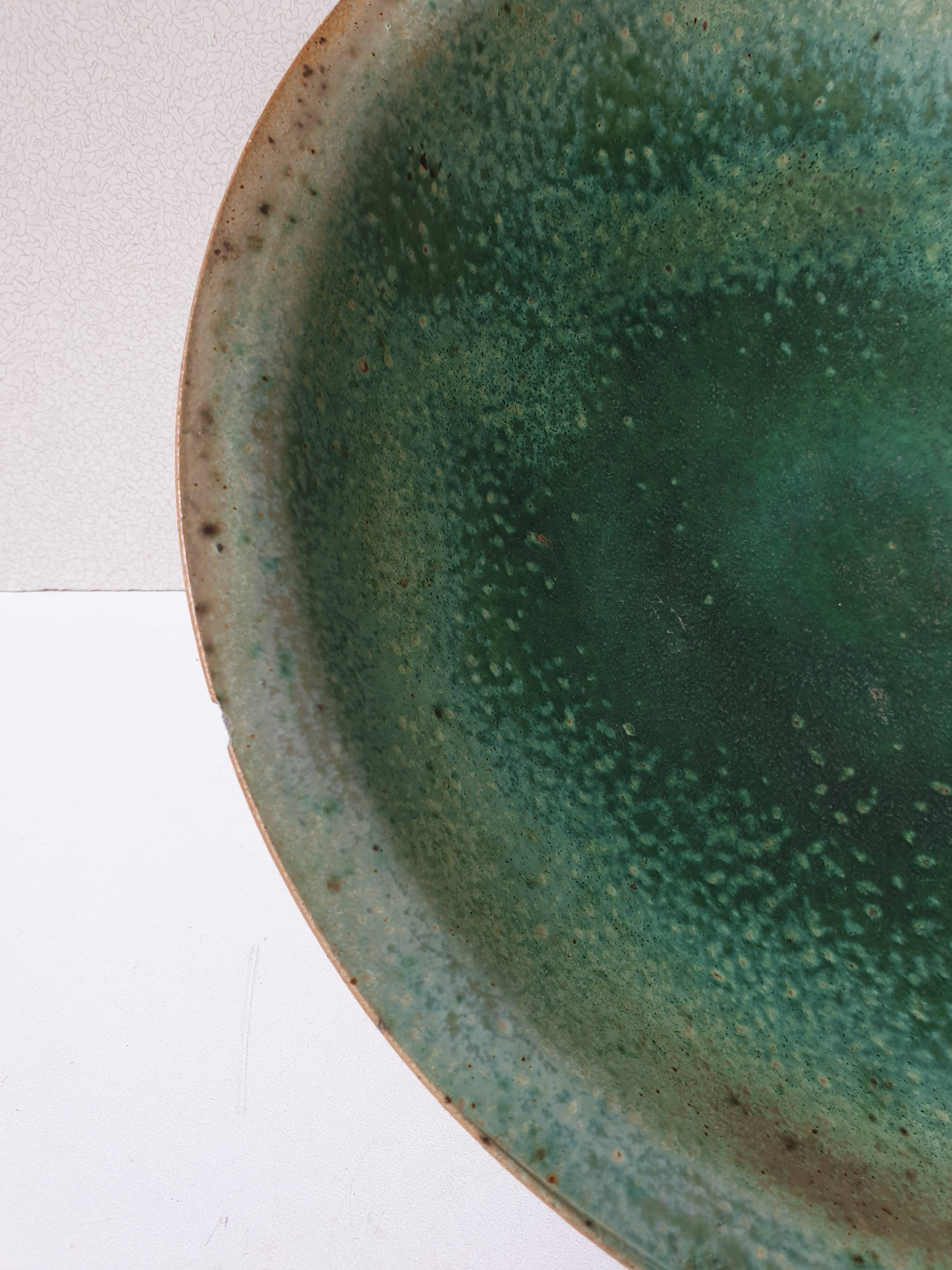 Ceramic salad bowl 30.5cm Signed Francois Guéneau Noyers