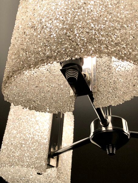 Lustre 3 feux en perspex des années 60