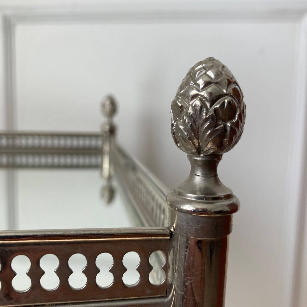 Chrome and mirror serving trolley