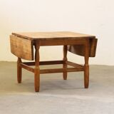 Mid-century brutalist Danish coffee table in oak attributed to Kjærnulf, 1960s