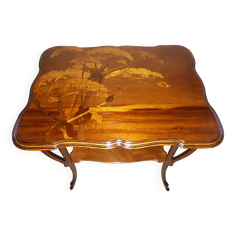 Gallé Art Nouveau Table with Cradle Decor