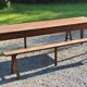 Farm table nineteenth century feet spindles 251cm and its 2 benches