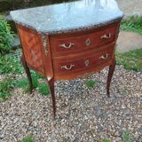 Commode ancienne marqueterie style louis xvi plateau marbre