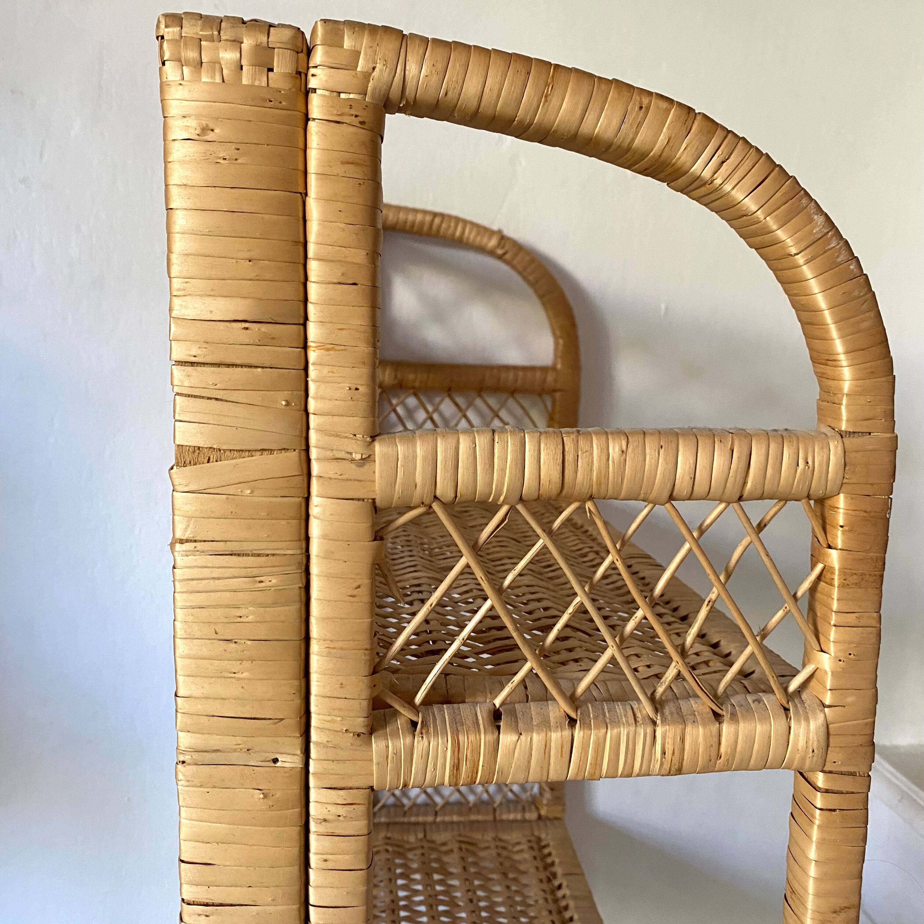 Vintage rattan shelf