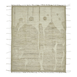 Hand-Knotted Turkish Contemporary 253 cm x 307 cm Beige Wool Carpet