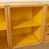 Flötotto modular system, 1970s, yellow, beech, four-piece