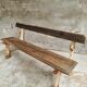 Old garden bench park bench oak with cast iron 160 cm