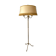 Three-light tripod floor lamp in gilded brass.