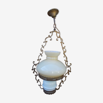 Suspension en opaline blanche