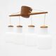 Uno & Osten Kristiansson for Luxus Light - 4 pendant chandelier in oak and glass
