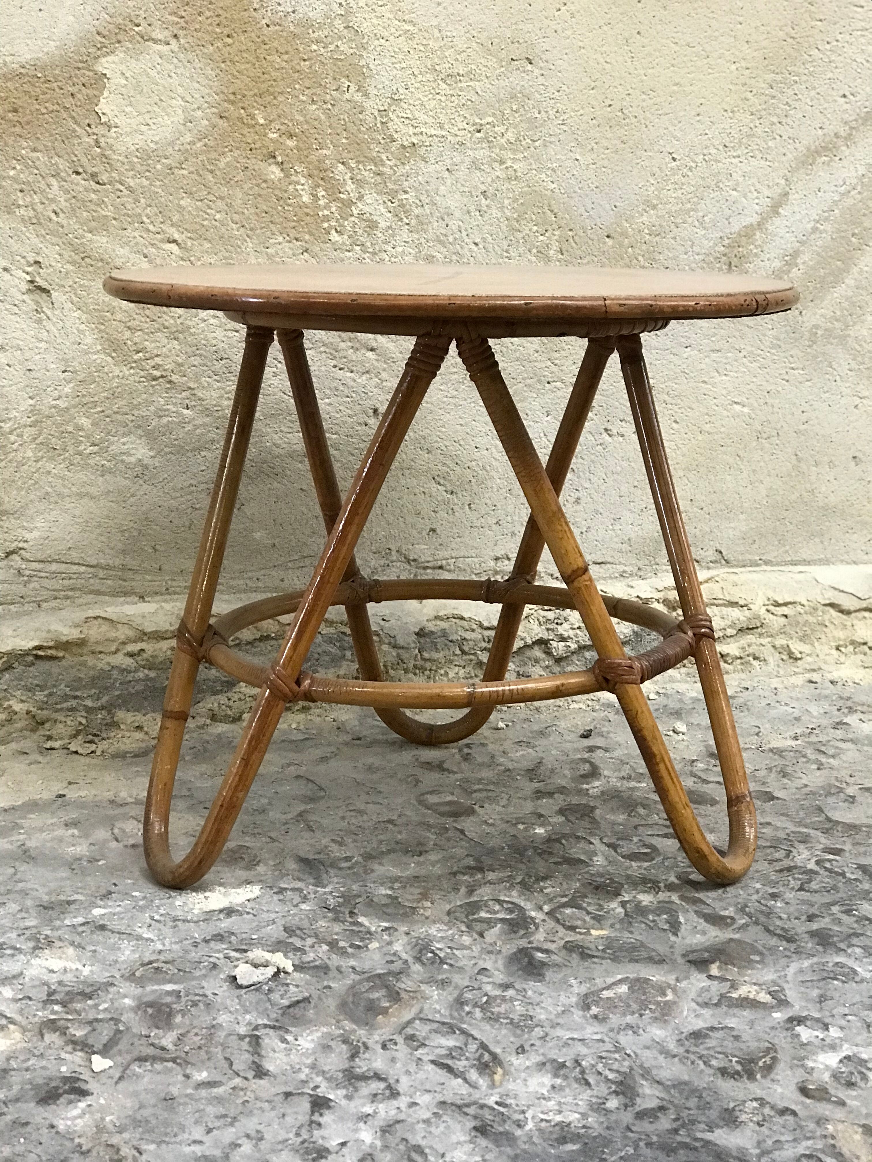 Rattan table 1950