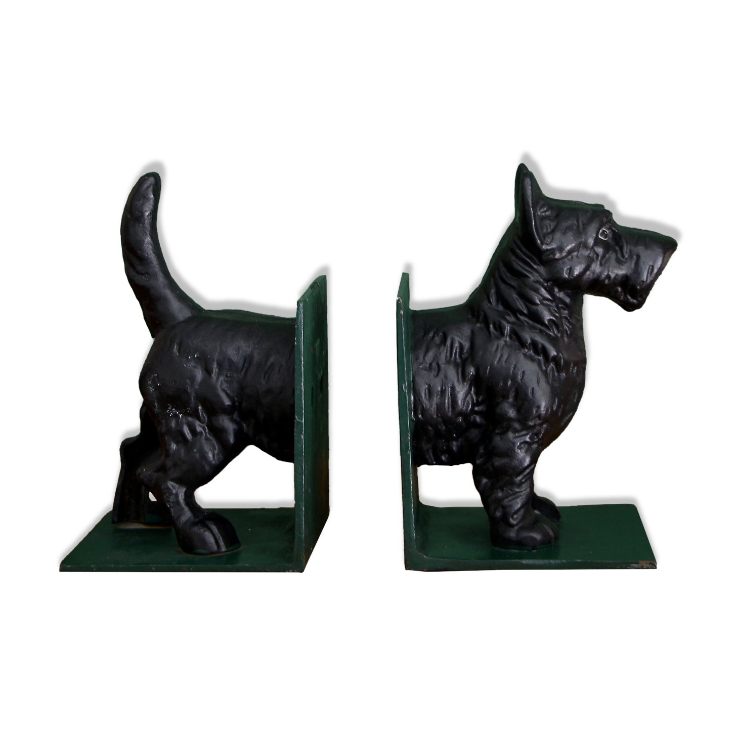 Cast iron dog bookends