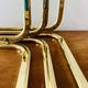Vintage nesting tables in gold metal and smoked glass