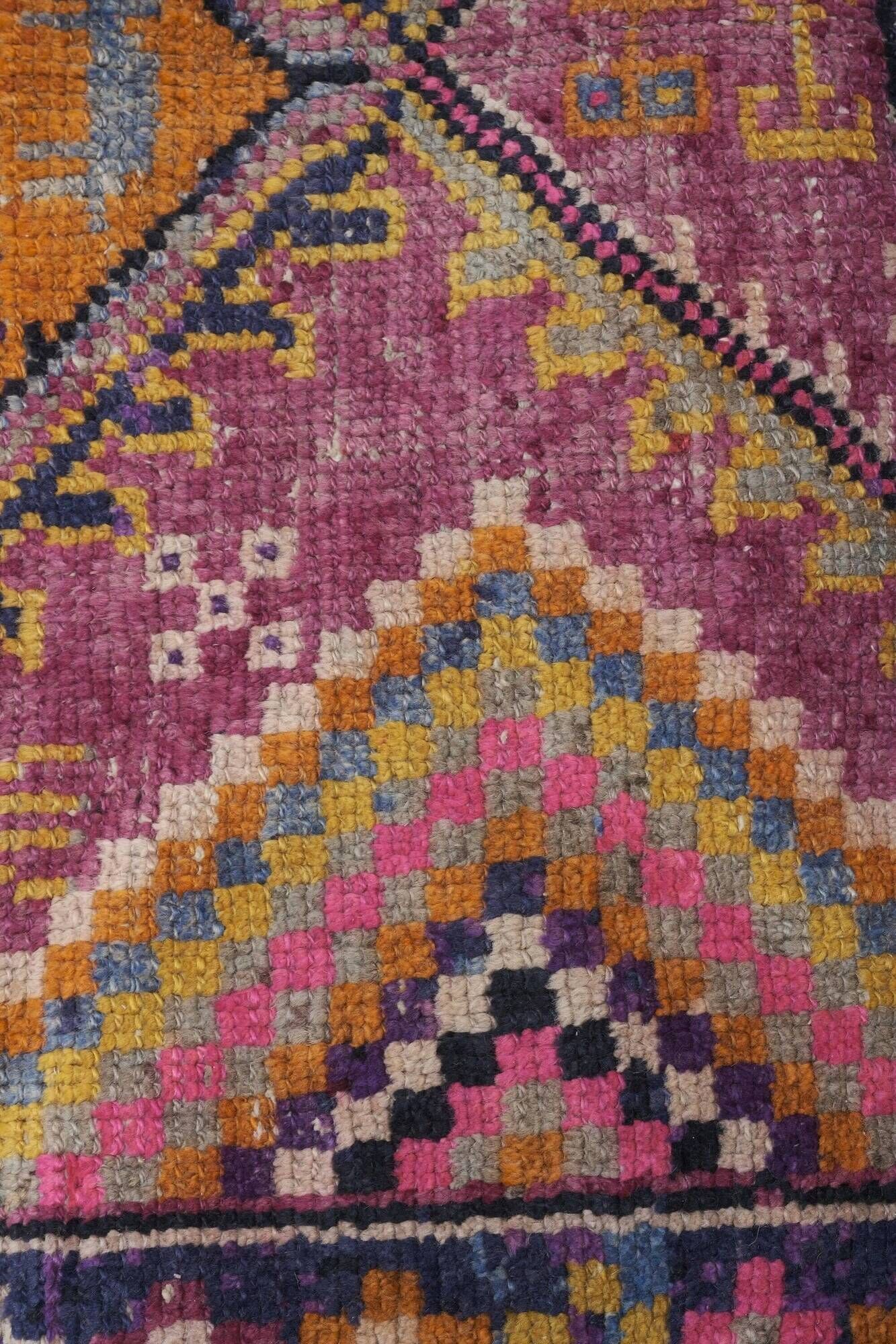 Vintage Turkish hallway rug 127x370 cm